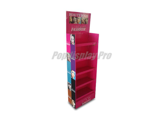 Rigid Cardboard Floor Standing Display Units For Womens Eye Shadow Makeup Holding