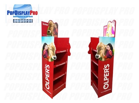LED Lighting Poster POS Shelf Display Stands 4 Shelving Holding Strength 100KGS For Milk