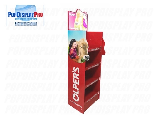 LED Lighting Poster POS Shelf Display Stands 4 Shelving Holding Strength 100KGS For Milk